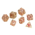 thumbnail image 1 of Juego de dados de juego de mesa de 7 uds, dados poliédricos divertidos grabados portátiles de Metal sólido para fiesta rojo, 1 of 9