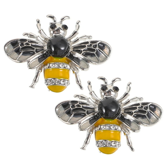 2pcs Honey Bee Brooch Decorative Brooch Lapel Pin Breastpin Clothing Accessory