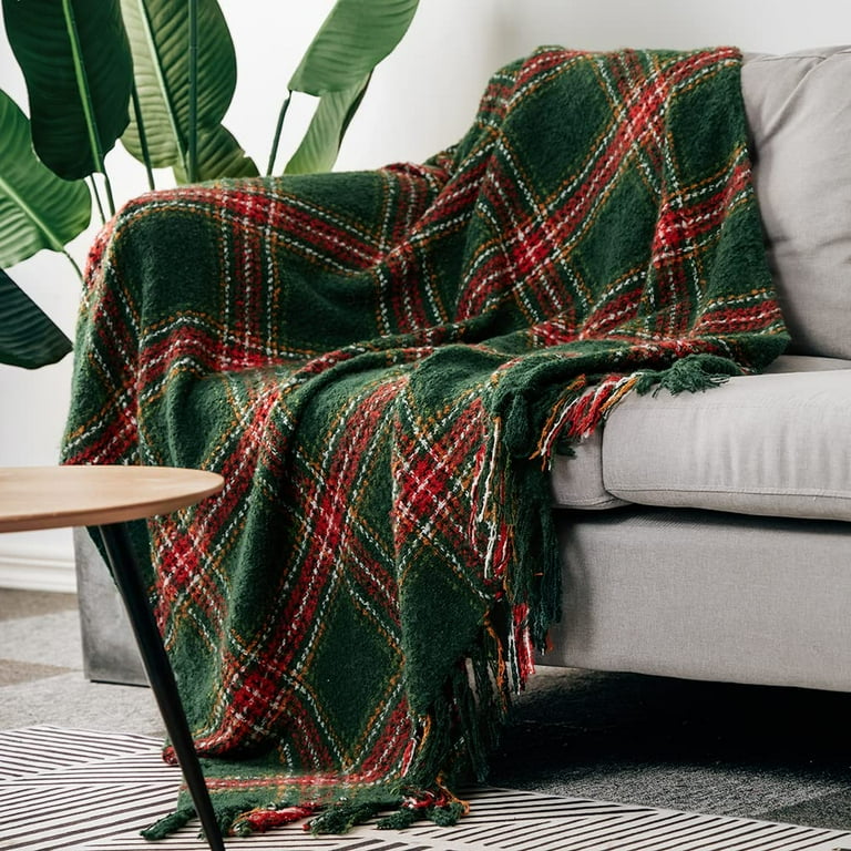 Soft Acrylic Tartan Plaid Throw Blanket Christmas Home Decor Throw Blanket 50 x 60 Walmart
