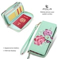 thumbnail image 2 of TECH CIRCLE 2-in-1 Wallet Case for Google Pixel 8A (6.1", 2024), Detachable Magnetic Back Cover, Flip Flower Phone Case with 15 Card Slots, Zipper Pocket, Crossbody Strap, Wrist Strap, Green, 2 of 12