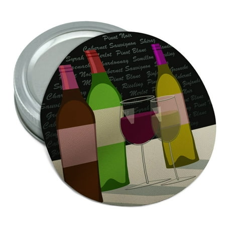 Wine Glasses and Bottles Merlot Shiraz Pinot Round Rubber Non-Slip Jar Gripper Lid (Best Bottle Of Merlot)