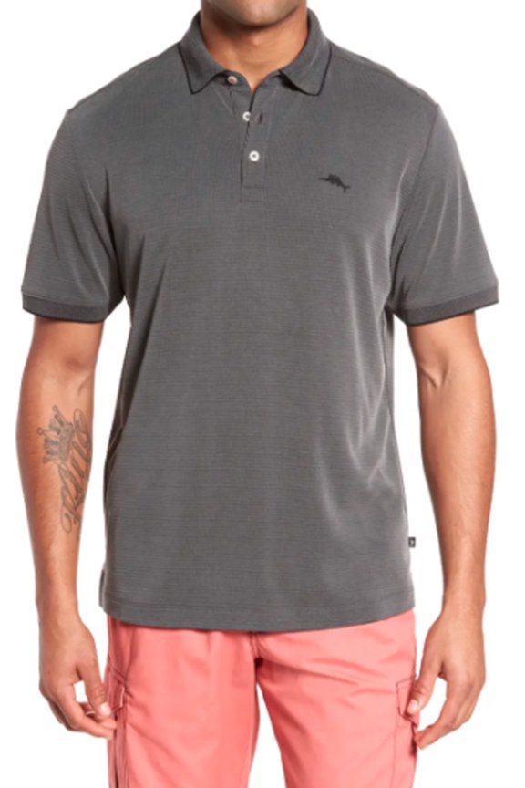 Black Coastal Crest Polo Medium Short Sleeve Shirt