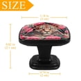 thumbnail image 4 of 4 Pcs Cabinet Handle Drawer Pulls Rose and Leopard Knobs with Screws Square Furniture Office Cabinet Knob Decoration, 4 of 7