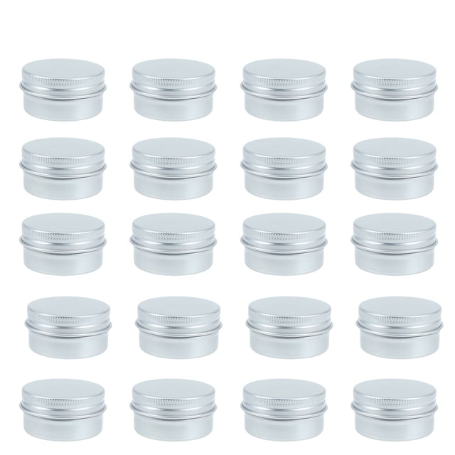 20 Pcs 20ml Conteneur Cosmétique de Voyage Boîte d'Échantillons en Aluminium avec Couvercle à Vis Pot de Rangement Vide pour Maquillage