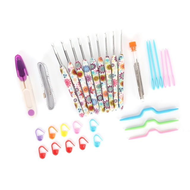 Ganchos de crochet con estuche, juego de 9 ganchos de crochet, ganchos de crochet de aluminio, ganchos de crochet coloridos, resultados impresionantes