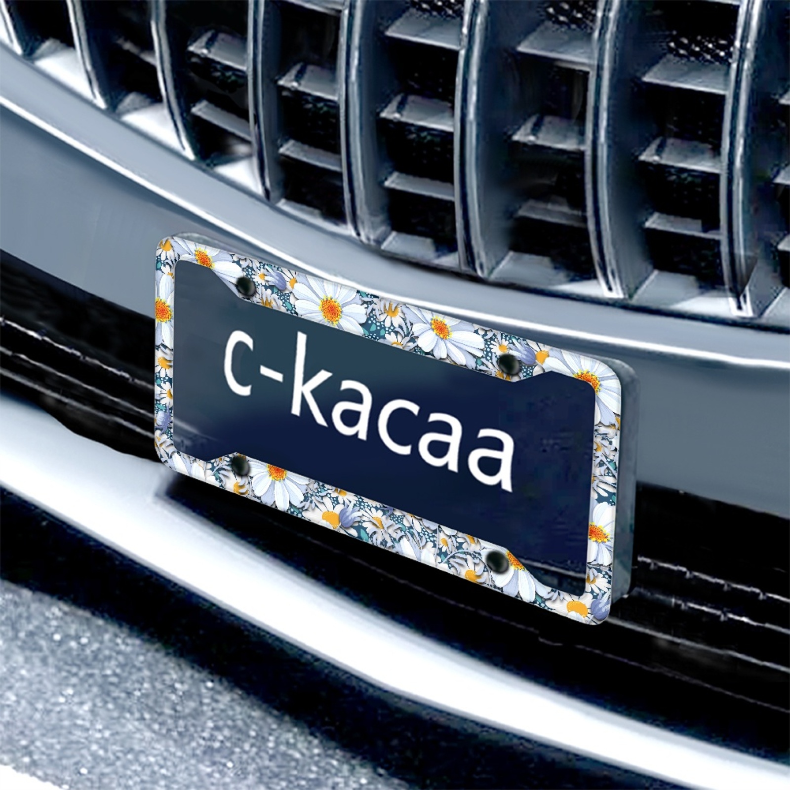 Renewold Hippie Flower Daisy Blue Car Frame License Plate Frames Universal Fit for SUV Truck Vans Sedans, Vanity Tag Frame for Men Women, 2 Pack