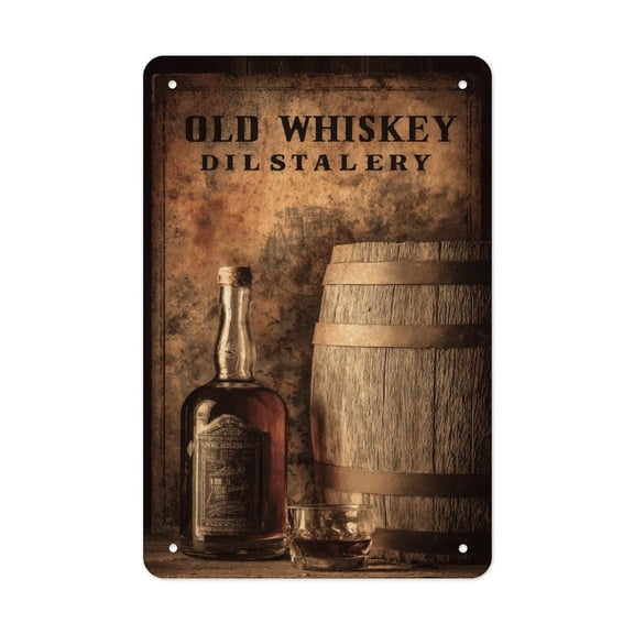 Whiskey Barrel Retro Creative Gift Tin Art - Unique Design - Housewarming Gift