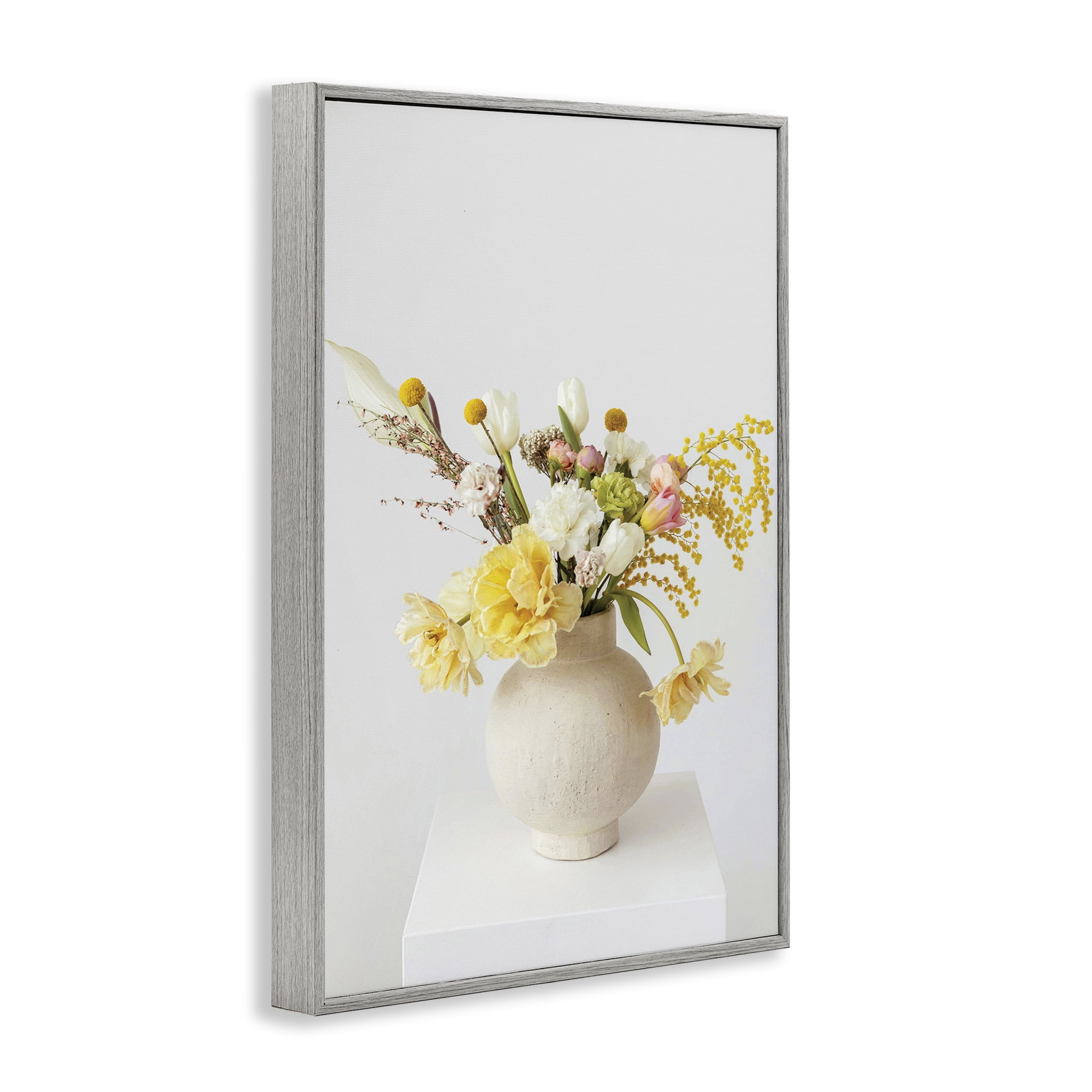 Stupell Industries Simple Vase Photography Botanical & Floral Photography Gray Framed Art Print Wall Art, 16 x 24