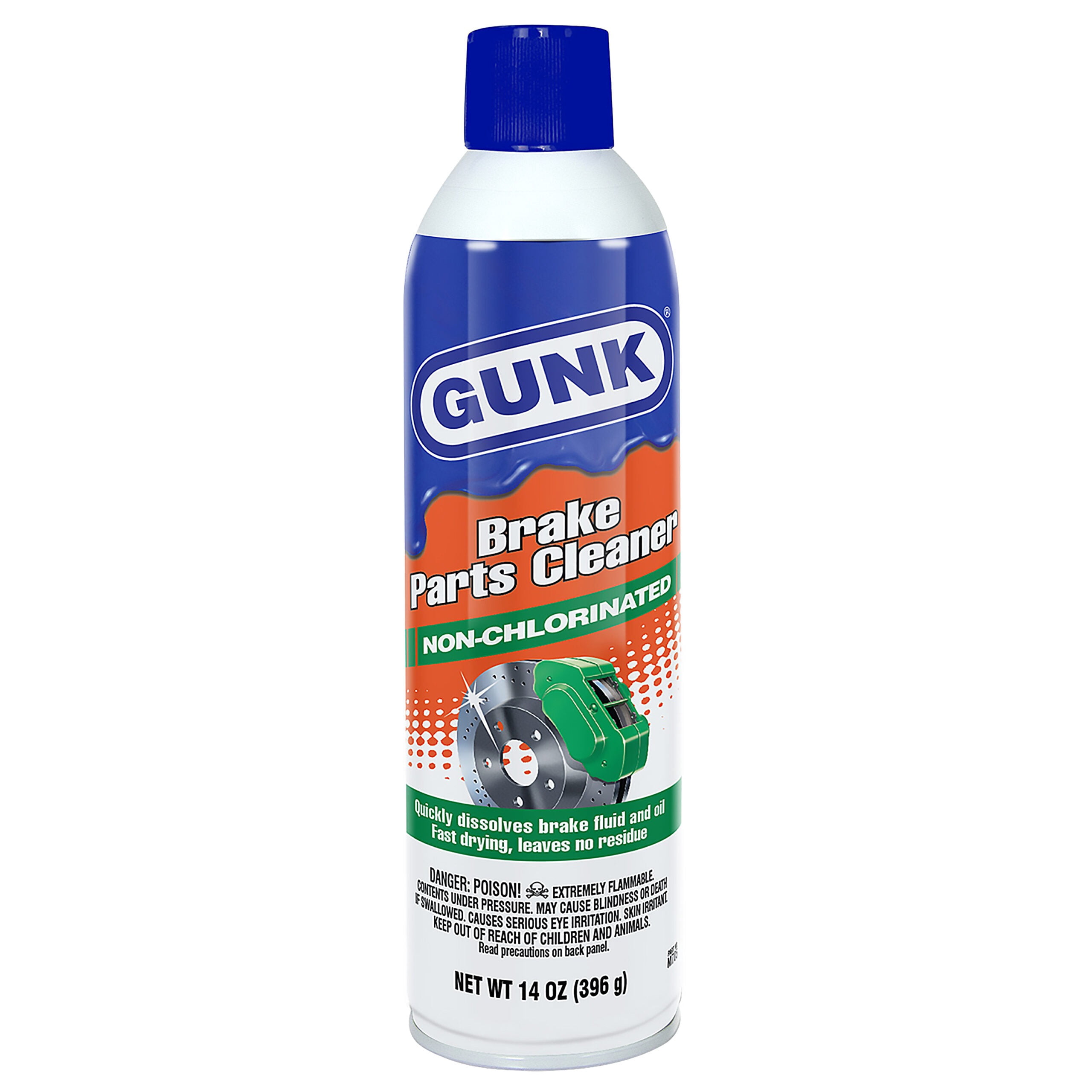 (2 pack) Gunk Non-Chlorinated Brake Cleaner, 14 oz