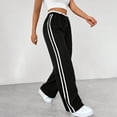 thumbnail image 6 of VBVC No Boundarie Women's Y2K Drawstring Sweatpants,Striped Side Joggers For Women,Ladies Streetwear Track Pants with Pockets,Black,S-XL, 6 of 7