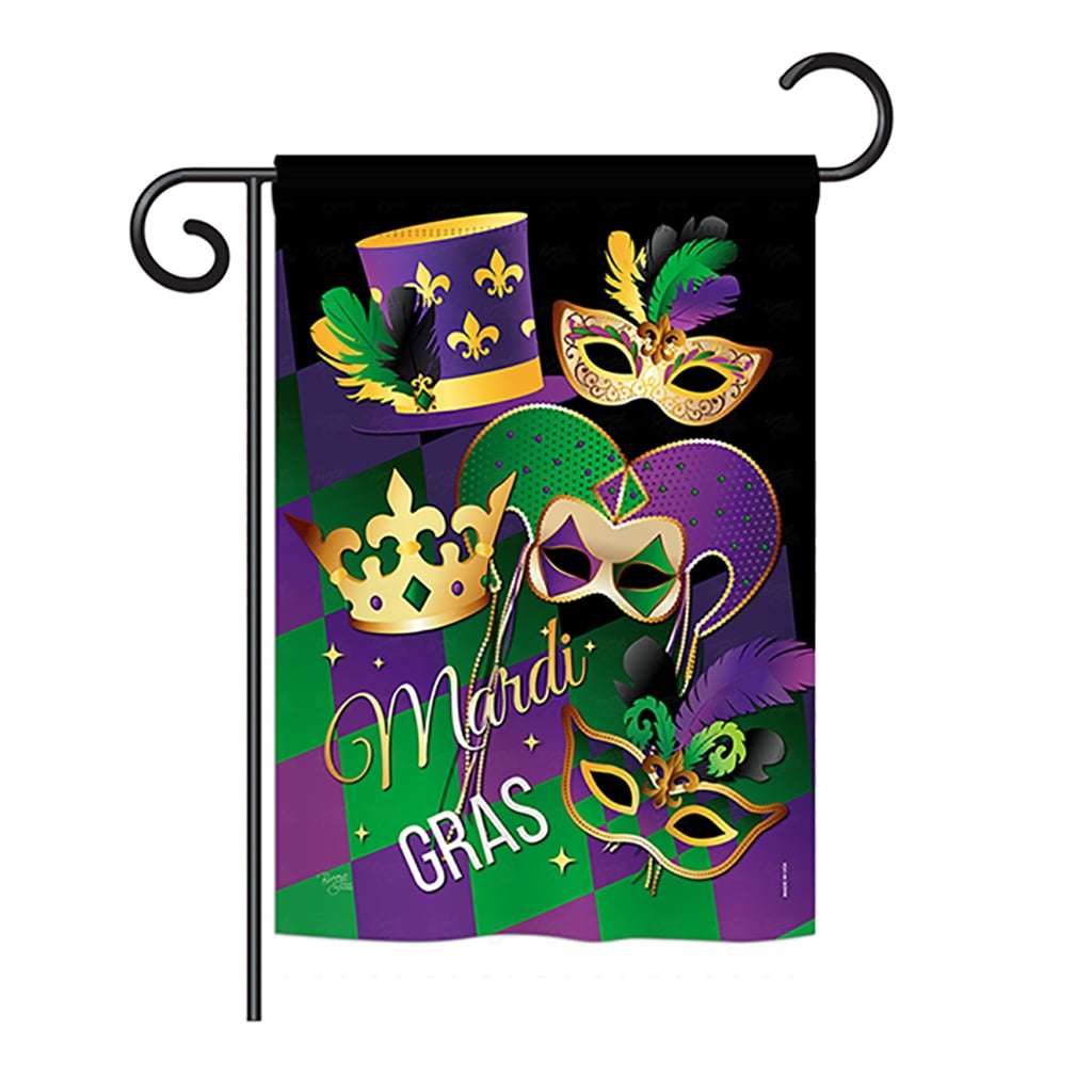 mardi gras garden flag