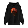 thumbnail image 4 of Ghost Print Hoodies for Womens Thermal Polar Soft Fleece Sweatshirt Long Sleeve Blouses Fall Winter Outfits Clothes with Pockets, 4 of 4