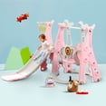 thumbnail image 5 of Ealing 4 in 1 Swing and Slide Set for Toddler Ages 1-3,Indoor Baby Swing Toys Playset with Bucket Style Seat and Basketball Hoop,Pink, 5 of 7