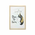 thumbnail image 1 of Saying Wall Art with Frame, Print of Dream Like a Unicorn Calligraphy with Music Horned Horse, Printed Fabric Poster for Bathroom Living Room, 23" x 35", Yellow and Charcoal Grey, by Ambesonne, 1 of 2