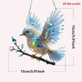thumbnail image 6 of 8 Inches Crystal Sky Bluebird Stained Art Ornament, Terrain-Hill Indoor/Outdoor Blue Humming Bird Sun Catcher Multi-Coloured Hanging Decor for Father's Day (1pcs), 6 of 7