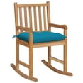 thumbnail image 1 of vidaXL Rocking Chair with Light Blue Cushion Solid Teak Wood, 1 of 5