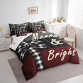 thumbnail image 3 of Manfei Buffalo Bowknot Twin Bedding Sets 7-Piece for Girls, Winter Snowflake Print Bedding Comforter Set, Merry Christmas Reversible Sheet Sets, Breathable Home Decor, 3 of 7