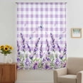 thumbnail image 3 of Spring Lavender Floral Sheer Curtains 54 Inches Long, Flowers Butterfly Purple Plaid Light Filering Curtains, Breathable Simi Curtain Privacy Drapes for Kitchen Bathroom Nursery Window Treatment, 3 of 9