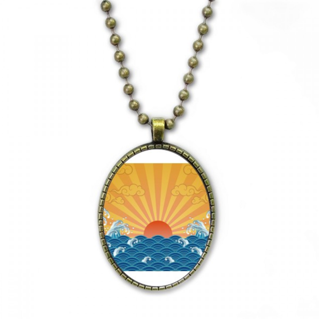 Sun Cloud agua de mar Weather pattern Collar Colgante de cadena vintage Colección de joyas colgantes Unbranded M