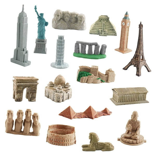 Kits de construcción de monumentos históricos, minikits de construcción, pirámides, juguetes 17 piezas