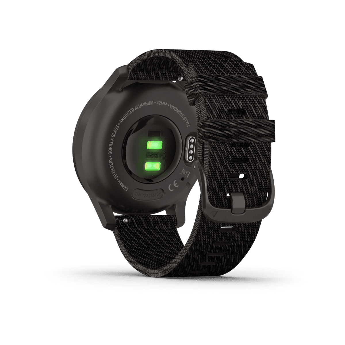 Garmin Vívomove Style, Graphite with Black Pepper Woven Nylon Band, GPS Smartwatch