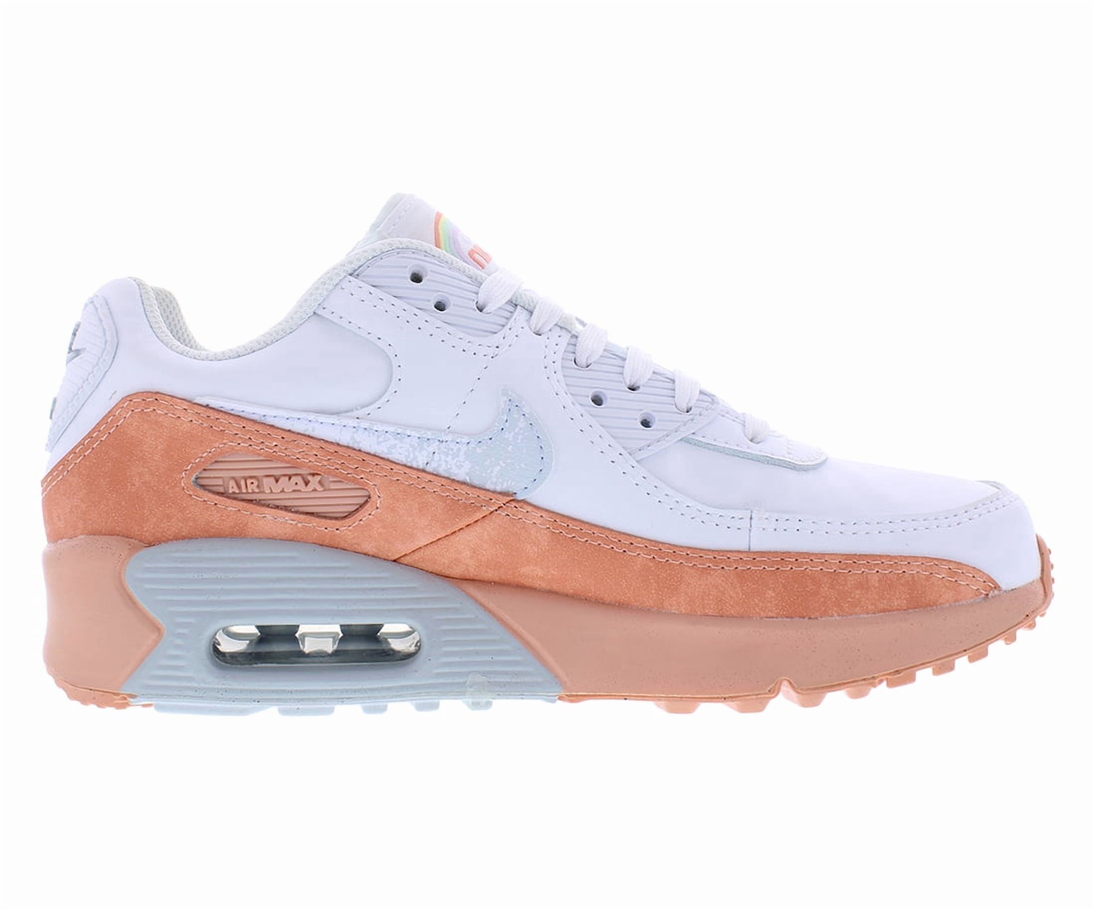 Nike Air Max 90 Leather Se GS Boys Shoes Size 6, Color: White/Aura/Madder Root
