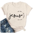 thumbnail image 4 of VOUZZA Womens Crew Neck Short Sleeve T Shirt Jesus Letter Print Faith Pattern Tee Casual Summer Top, 4 of 4