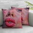 thumbnail image 3 of PRATYUS 3D Print Throw Pillow Cover Lip Pillow Cover for Kids Teens Adult,Watercolor Sexy Lip Cushion Cover,Geometric Spots Decorative Square Pillow Case for Bed Sofa Couch White, 3 of 5
