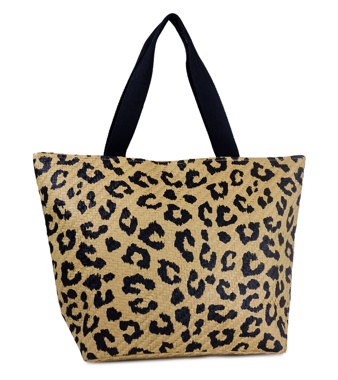 Magid Women's Leopard Straw Beach Tote Bag with Flat Handle - Walmart.com
