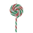 thumbnail image 4 of Northlight 6ct Frosted White, Green and Red Lollipop Christmas Ornaments 7", 4 of 7