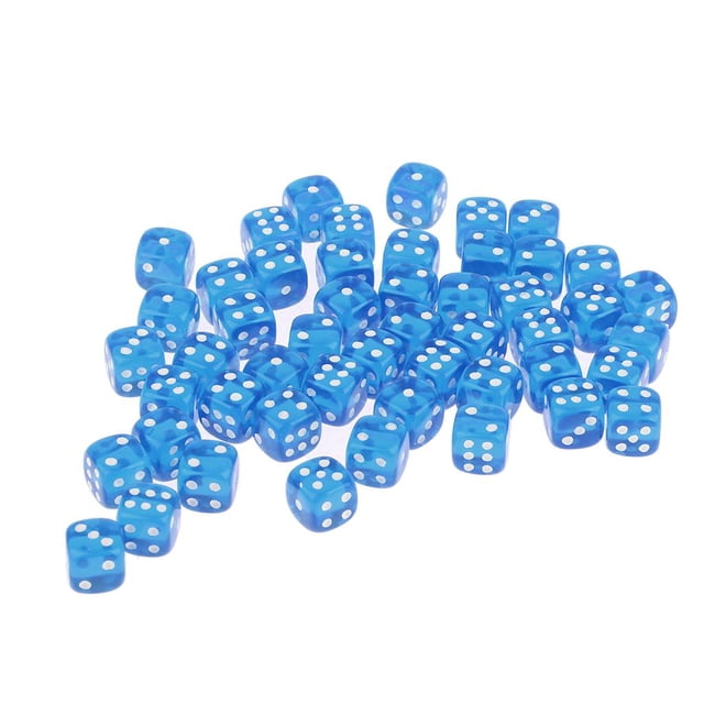 Dados de 6 caras Sunnimix 50 piezas de acrílico de 12 mm azul