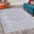 thumbnail image 2 of Geometric Decorative Rug, Pastel Abstract Modern Rhombus Ornament with Tribal Style Detailed Pattern Print, Quality Carpet for Bedroom Dorm and Living Room, 6 Sizes, Baby Blue, by Ambesonne, 2 of 4