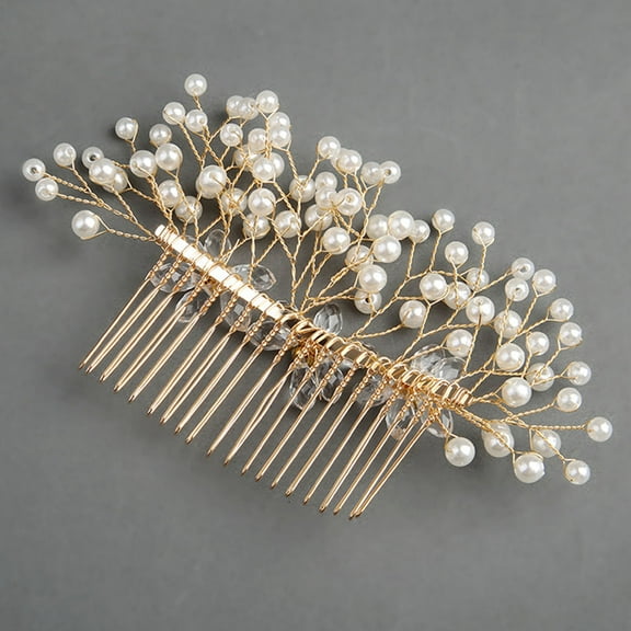 MLINS Pearl Crystal Bridal Hair Comb Charming Girls Headdress Wedding Hair Accessories