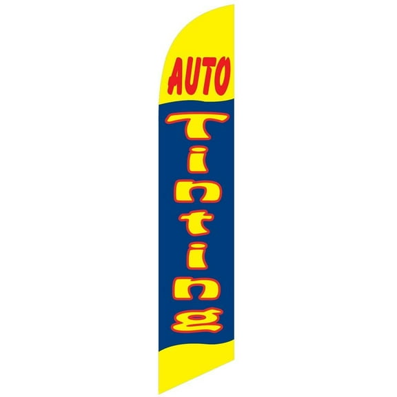 Auto Tinting blue/yellow Feather Banner Swooper Flag -No Wind Required- Replacement FLAG ONLY