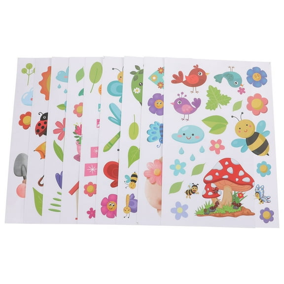 9 Pcs Decor Clings for Glass Windows Window Decals Stickers Cartoon Trees Window Decal Spring Window Vinyl Window Clings