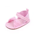 thumbnail image 6 of Shoes For Babies Baby'S New Summer Toddler Shoes Wear Non-Slip Breathable Sweatproof Plaid Bow Soft Soled Cloth Shoes Shoes Baby Toddler Girls Boys, 6 of 8