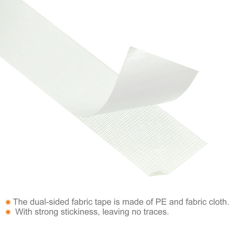 Uxcell 36mmx10m Double-Sided Adhesive Tape Duct Cloth Mesh Fabric, White 1 Roll