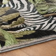 thumbnail image 5 of Addison Rugs Dream Shag Premium Machine Washable Transitional Palms & Zebras Midnight Round Rug, 8' x 8', 5 of 8
