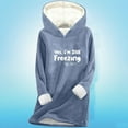 thumbnail image 3 of FNFYFH Long Hoodies for Women Sherpa Fleece Lined Pullover Hoodies Cute Hooded Graphic Sweatshirt Cozy Warm Loungewear for Cold Weather, 3 of 5