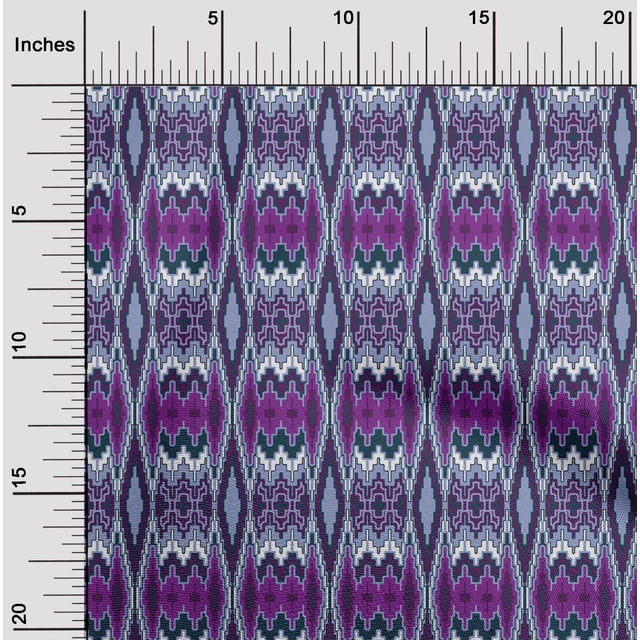 oneOone Polyester Lycra Fabric Geometric Flame Stitch Print Sewing Fabric BTY 56 Inch Wide