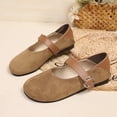 thumbnail image 6 of Women's Faux Suede Mary Jane Flats, Plus Size Comfortable Casual Loafers for Spring Autumn, 6 of 9