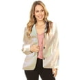 thumbnail image 1 of Veste Blazer à Paillettes Scintillantes pour Femme, Ouverte à l'Avant, Manches Longues, 1 of 5