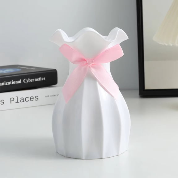 Dining Table Centerpiece Decor Dining Table Decor Centerpiece White Unbreakable Plastic Vase Decor Flower VaseforTable DecorationsforDining Room Living Room Single Pack