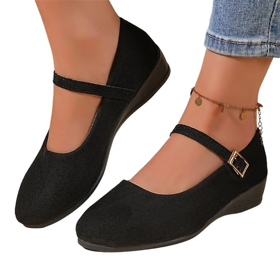 Willtoo Mary Jane Shoes Women Woven Flats for Women Dressy Ballet Flats Squared Toe Mary Jane Flats Shoes