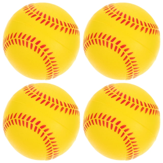 LOLIPPYY 2Pcs PU Sponge Baseballs for Practicing Baseball Yellow Indoor and Outdoor Use Safe for Children