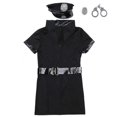 thumbnail image 5 of Women Costume Adult Cop Uniform Outfit Artificial Leather Tight Skirt, 5 of 5