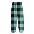 thumbnail image 6 of Women's Striped Print Cuff Pants, Casual Lounge Sleep Pants, Soft Elastic Waist Pajama Pants for Cozy Nights and Weekend Lounging,Mint Green,M, 6 of 6
