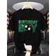 thumbnail image 1 of Fashionable Trend, Simple Letters, Short Sentences, Printed Green Font, Short Sleeves for Spring And Summer Boys, Casual Round Neck, 1 of 6