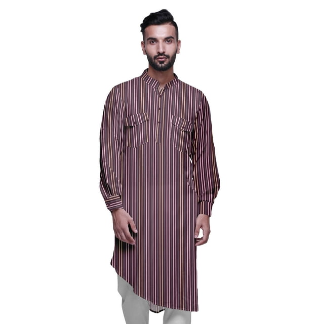 Atasi Kurta Décontractée Imprimée à Col Mandarin Chemise Ethnique Longue Kurta Asymétrique