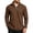 Brown, variant on Mens Waffle Knit Polo Shirts Quarter Zip Up Long Sleeve Pullover Lightweight Fashion Casual Slim Fit Collar Golf Shirt